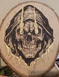 Reaper skull with gold flake