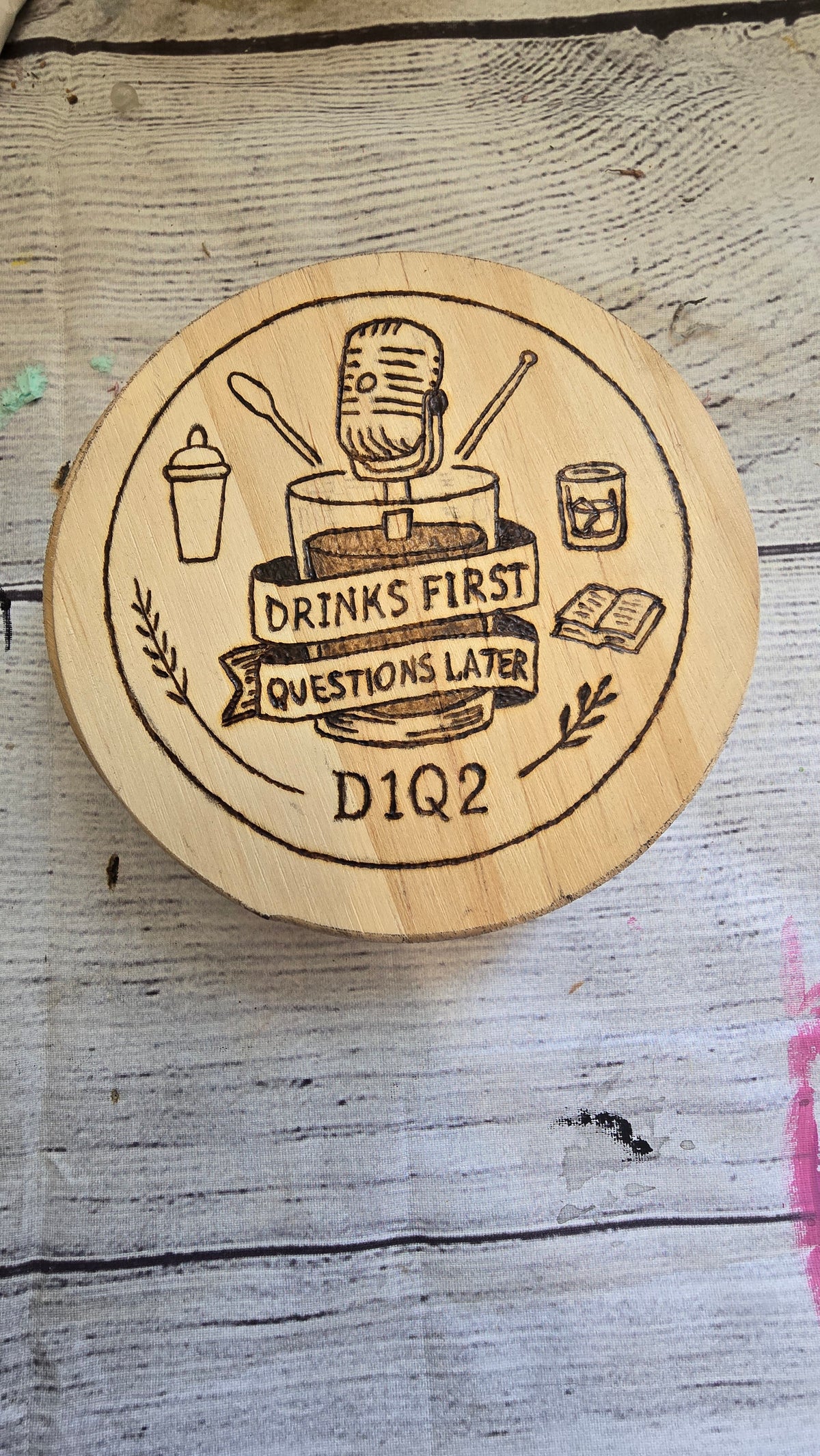 Hand Burned Coaster (4" Round)