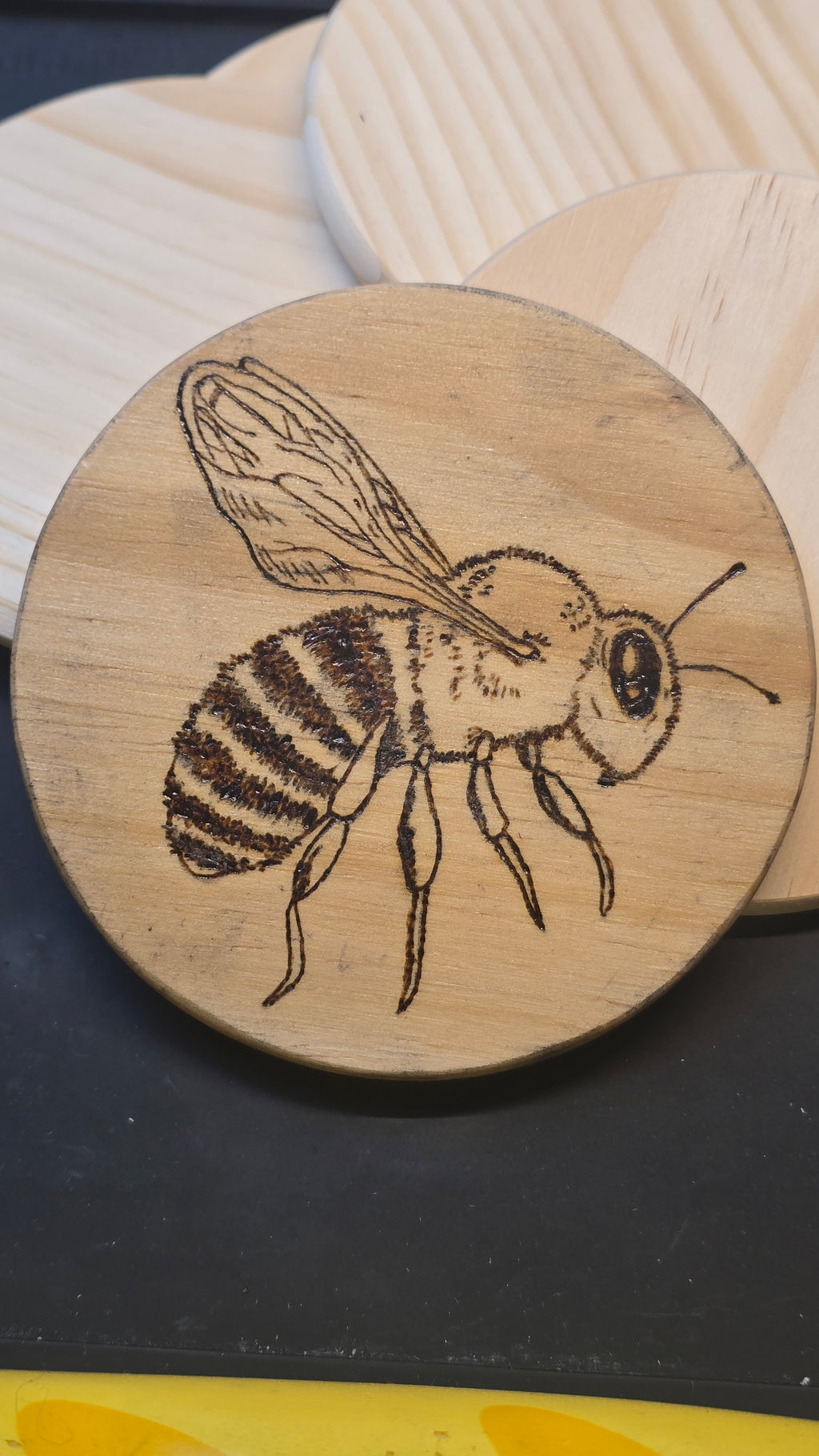 Hand Burned Coaster (4" Round)