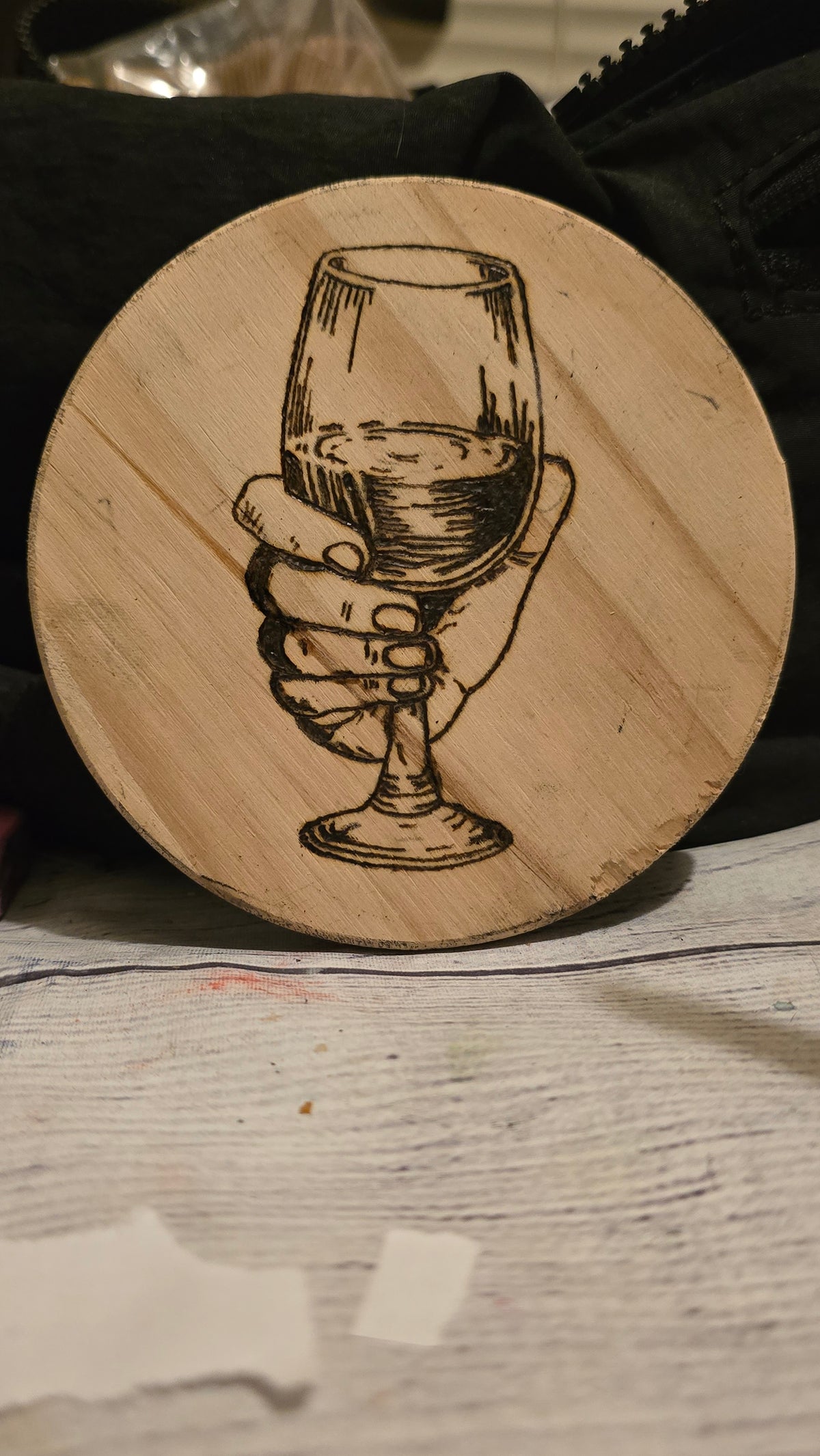 Hand Burned Coaster (4" Round)