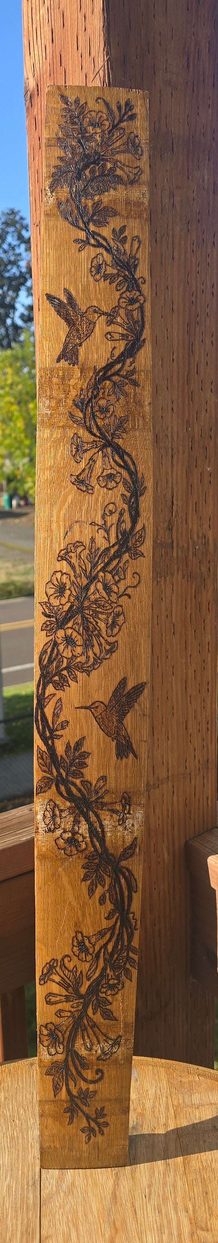 (Hummingbird) Wine barrel stave