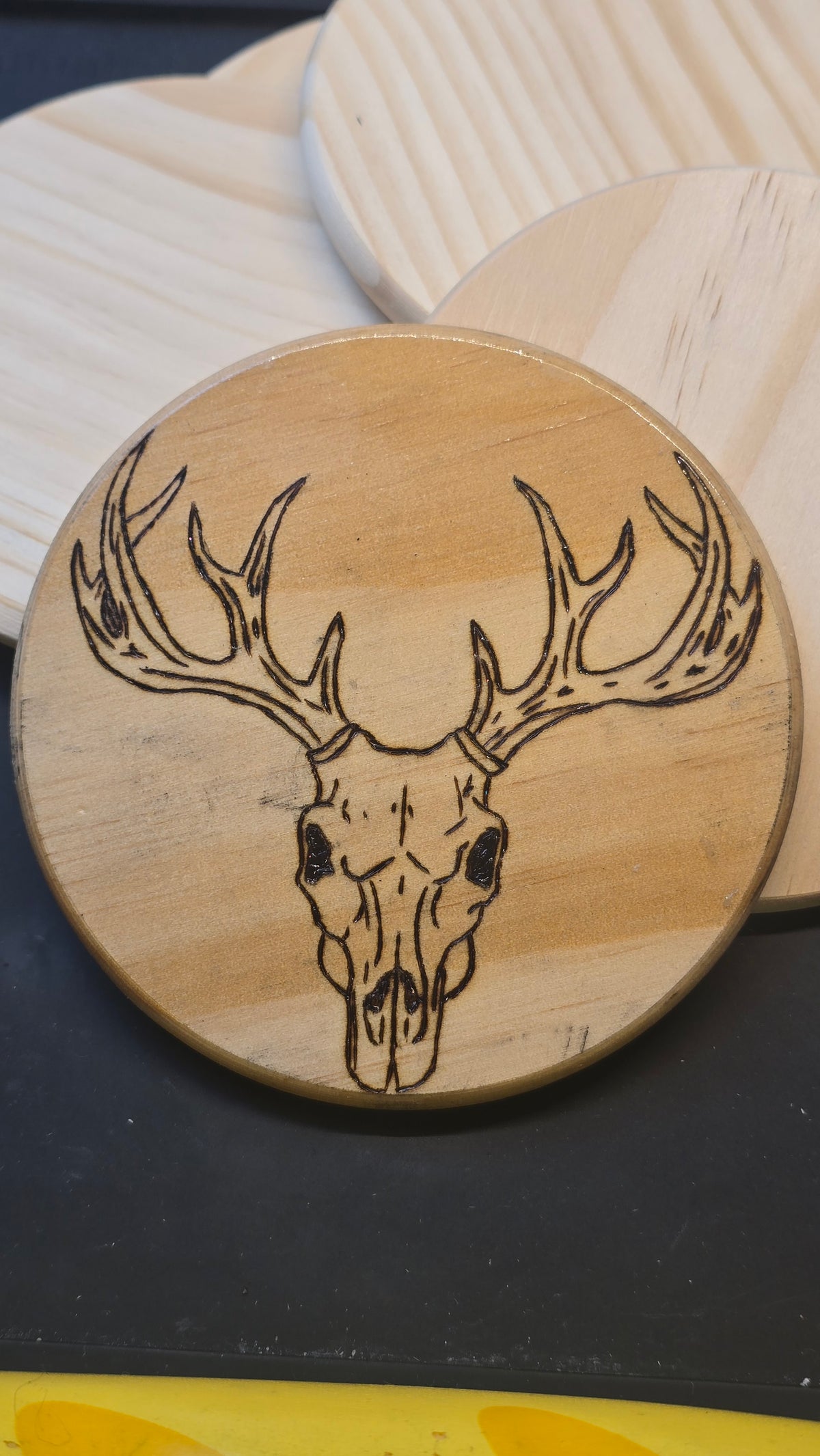 Hand Burned Coaster (4" Round)