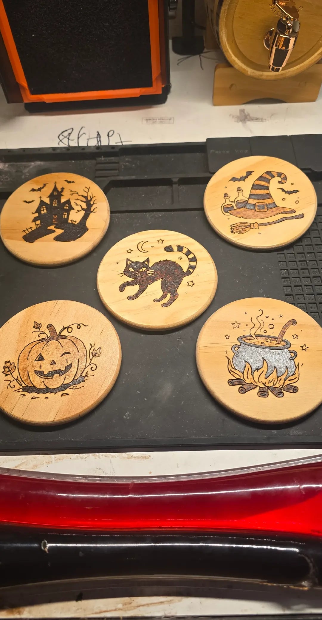 Hand Burned Coaster (4" Round)