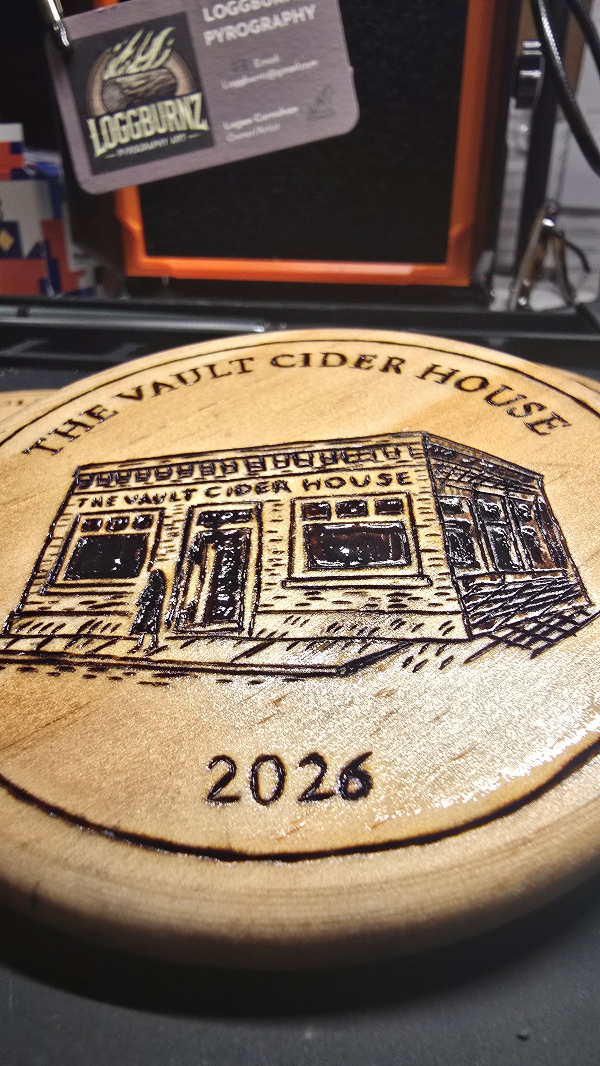 Hand Burned Coaster (4" Round)