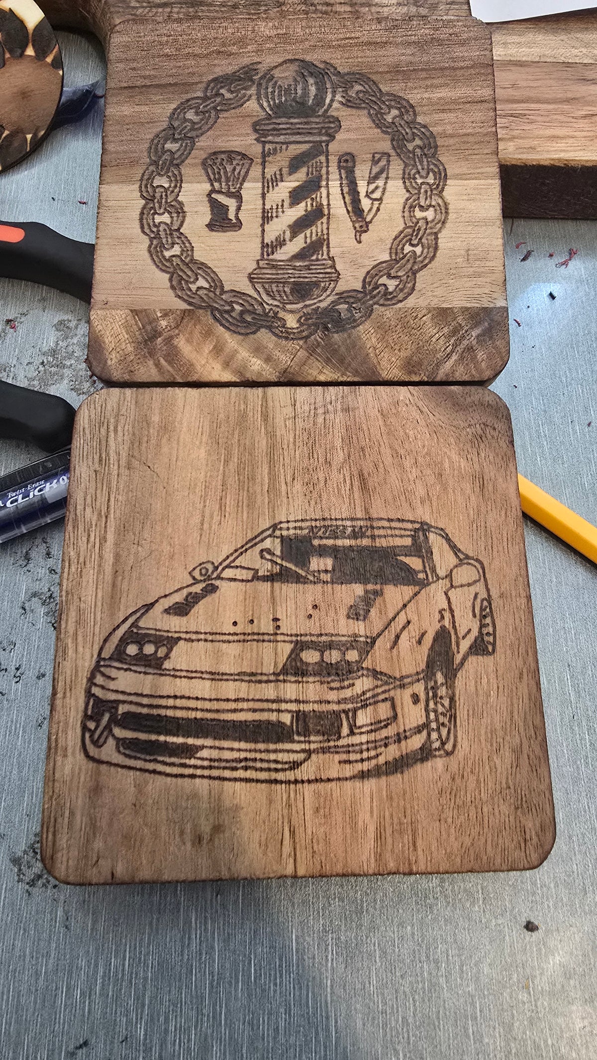 Hand Burned Coaster (4" Round)