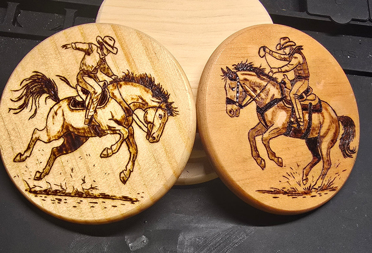 Hand Burned Coaster (4" Round)
